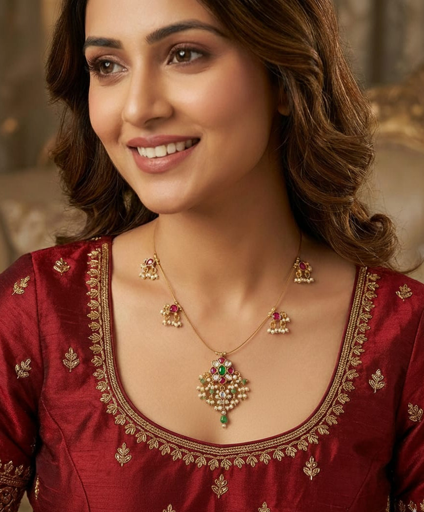 Original Jadau Kundan Invisible Necklace KND004