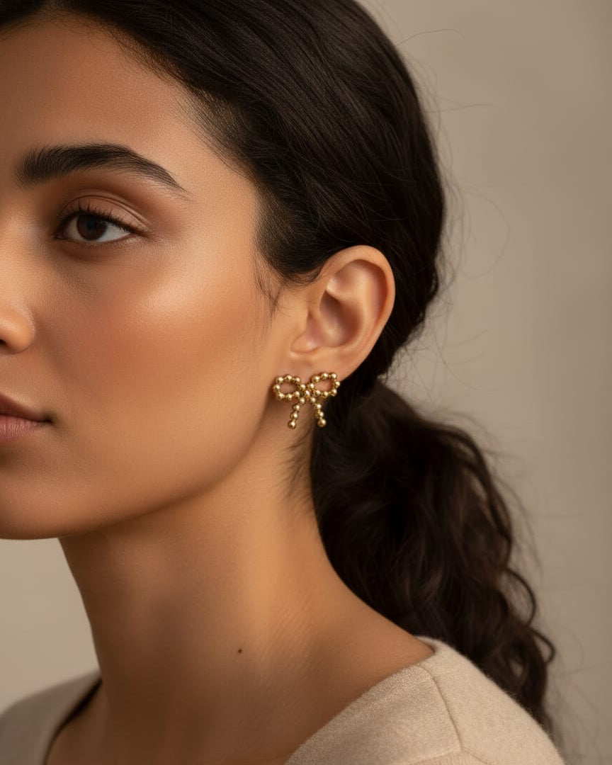 Elegant Bow Accent Studs DFE009