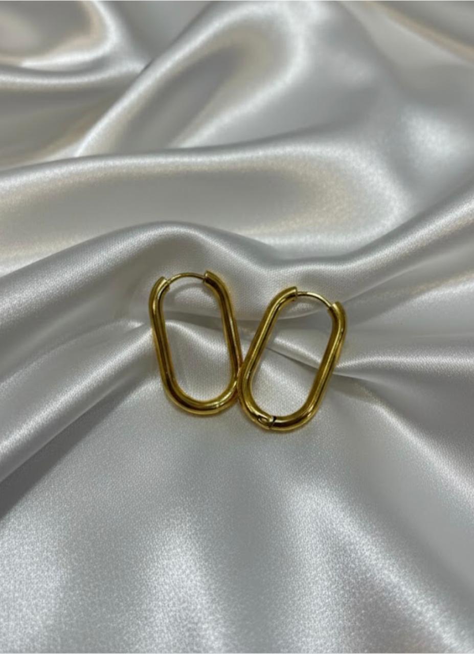 18K Gold Polished Hoop 3 Pair Earrings Set DFE023