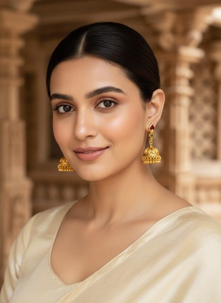 Vintage Charm Bell Jhumkis with Antique Gold Finish JMK005