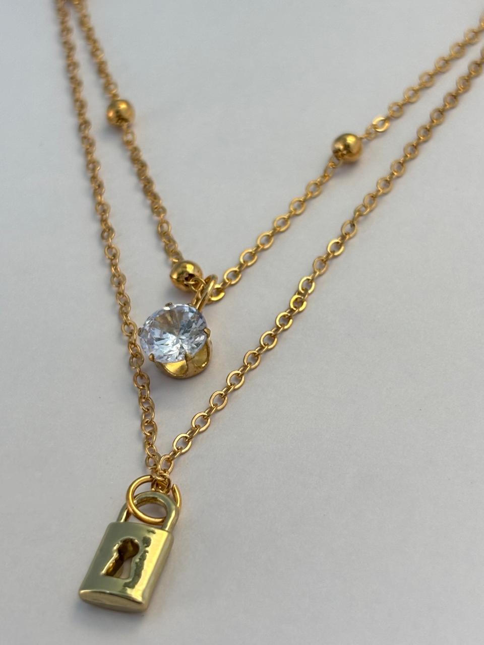 Royal Lock Double Layer Neck-Chain ANTNC009