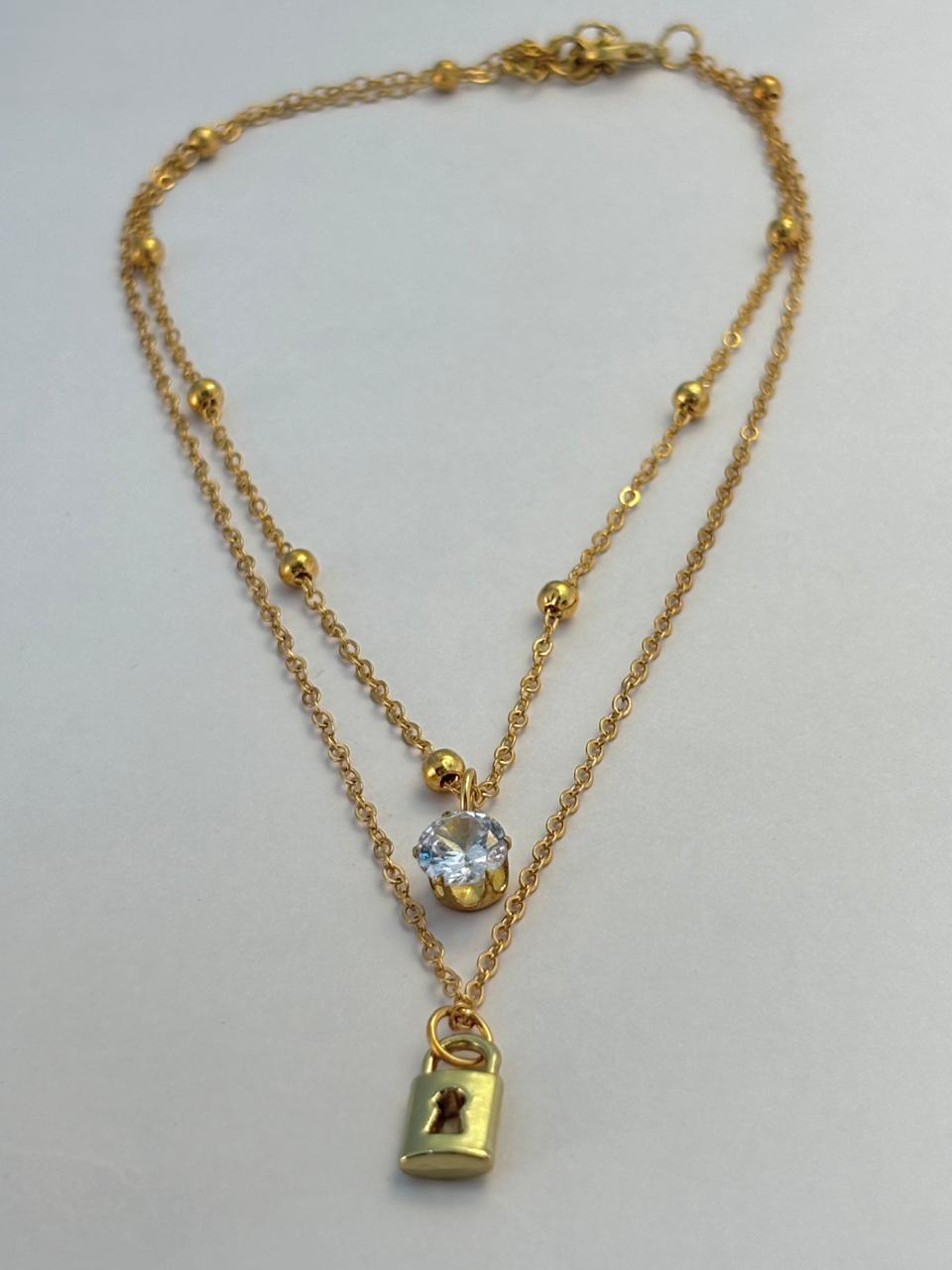 Royal Lock Double Layer Neck-Chain ANTNC009