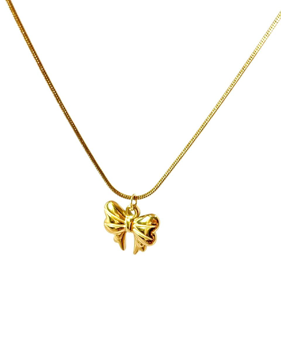 18 k gold Plated Minimal  Bow Neck Chain ANTNC010