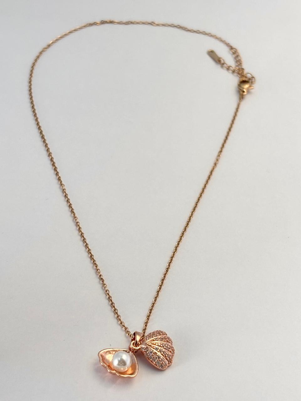 Forever Love Pearl Rose Gold Neck-Chain ANTNC011