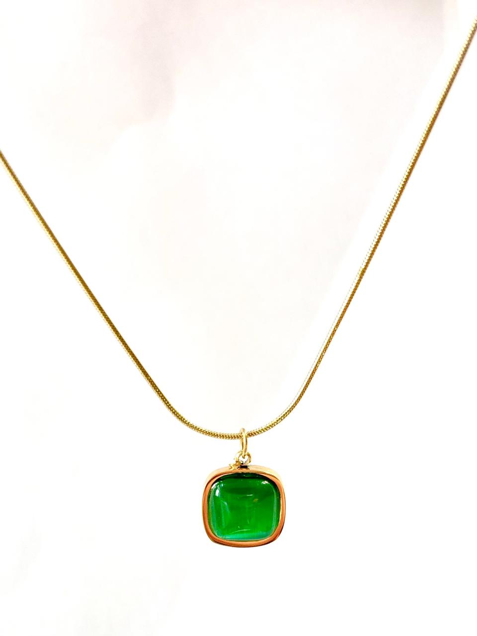 18K Gold Plated Cascade Emarald Chain ANTNC014