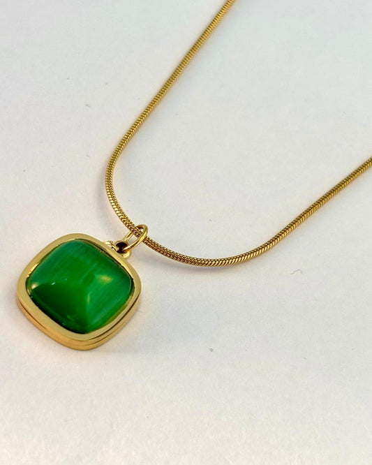 18K Gold Plated Cascade Emarald Chain ANTNC014