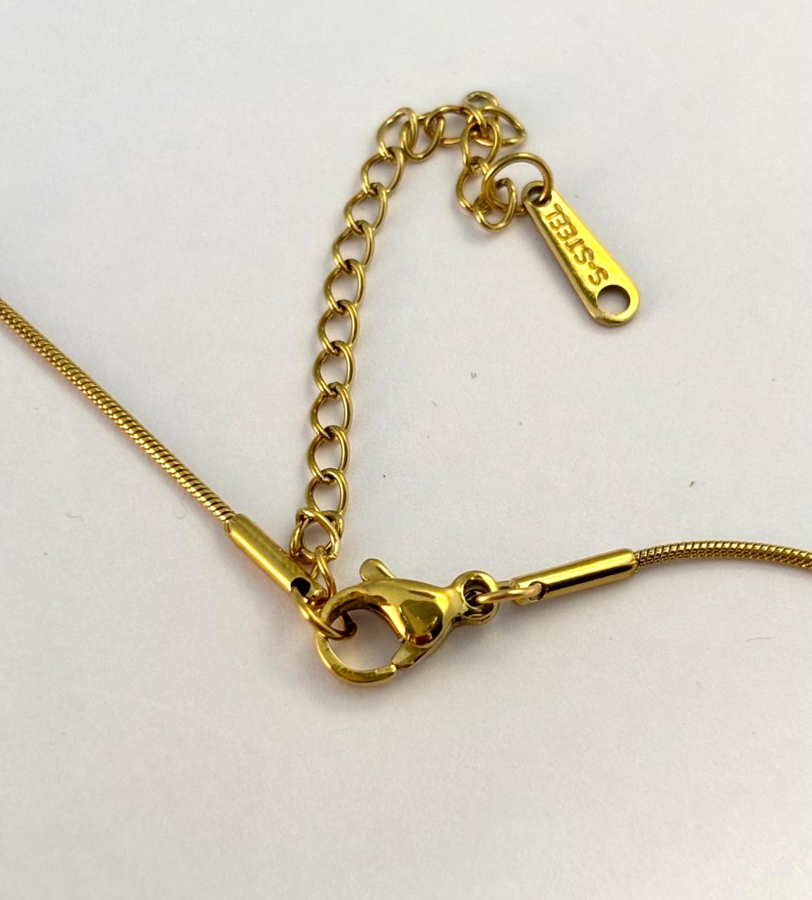 18K Gold Plated Cascade Emarald Chain ANTNC014