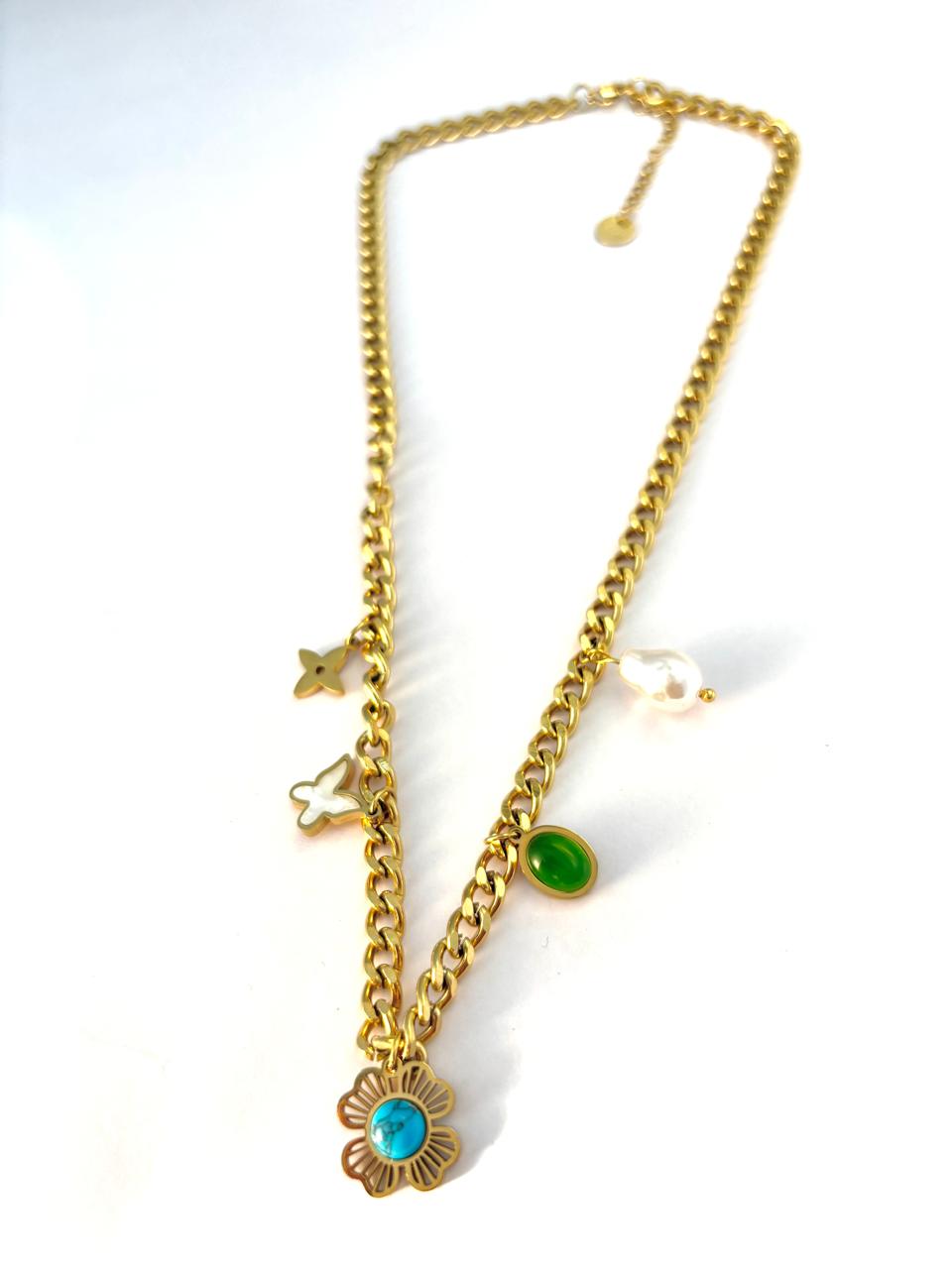 Designer 18 Gold Plated Floral Neck-Chain ANTNC016