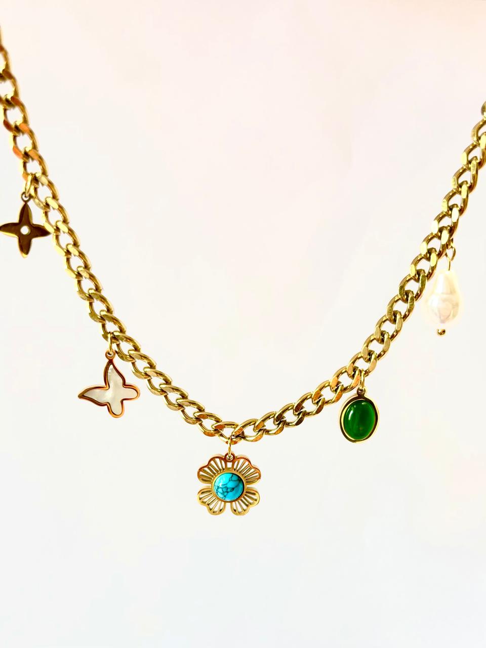 Designer 18 Gold Plated Floral Neck-Chain ANTNC016
