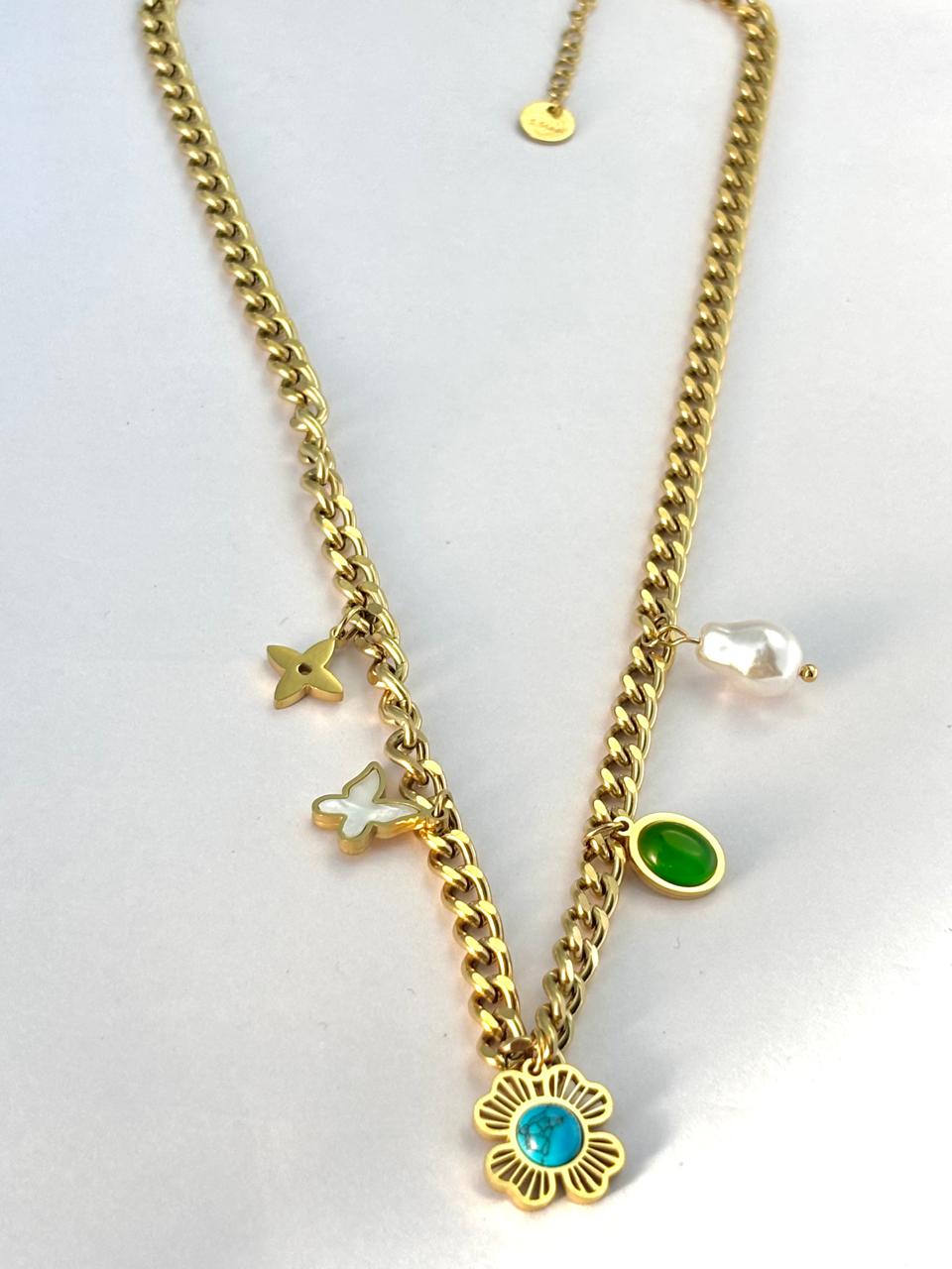 Designer 18 Gold Plated Floral Neck-Chain ANTNC016