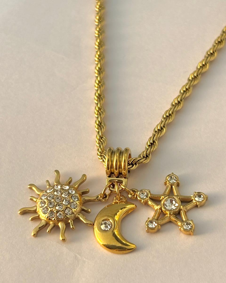 Luxury Cosmic Charm 18K Gold Chain ANTNC017