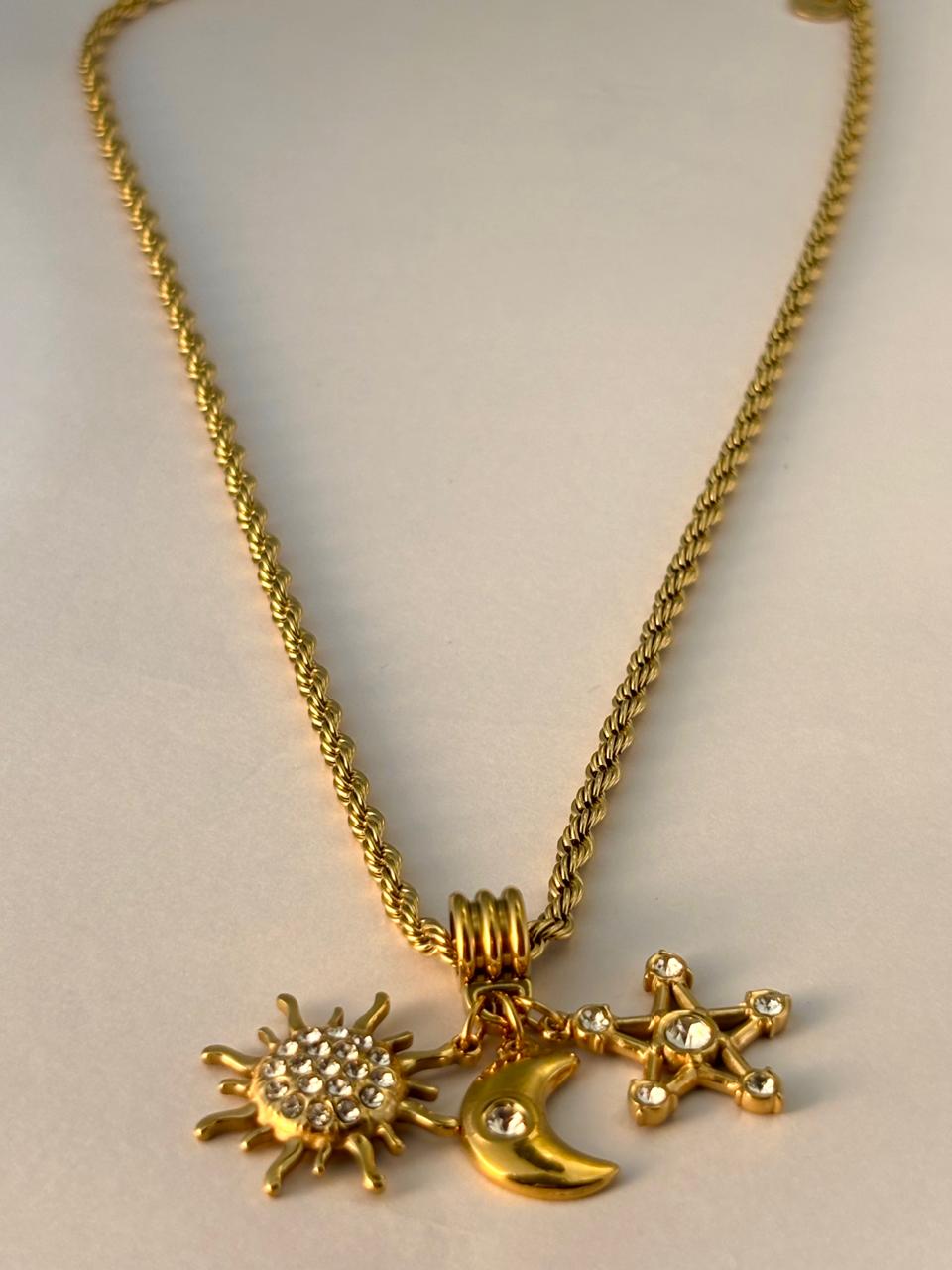 Luxury Cosmic Charm 18K Gold Chain ANTNC017