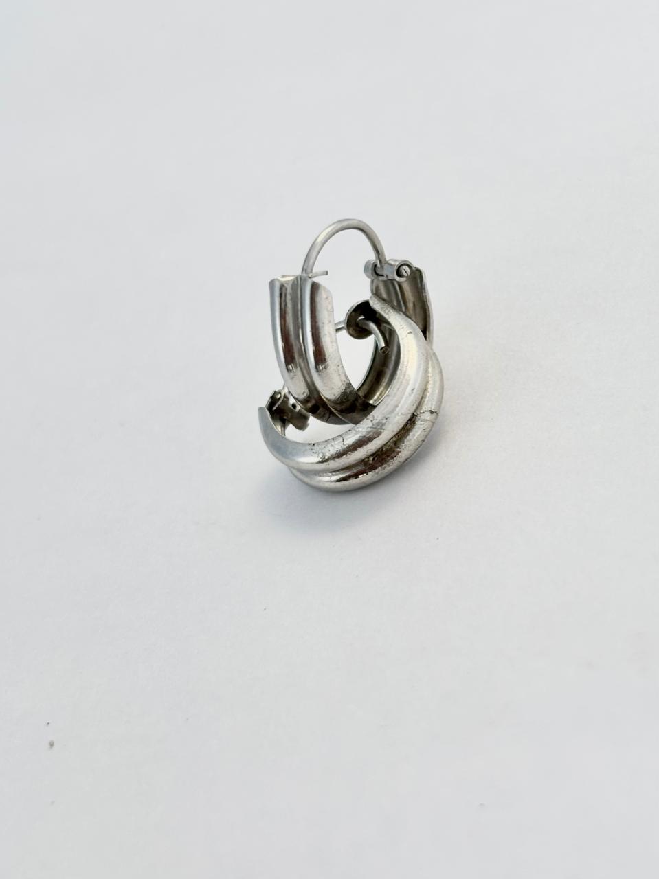 Pure 925 Sterling Silver Triple Layer Half-Hoops 925/005