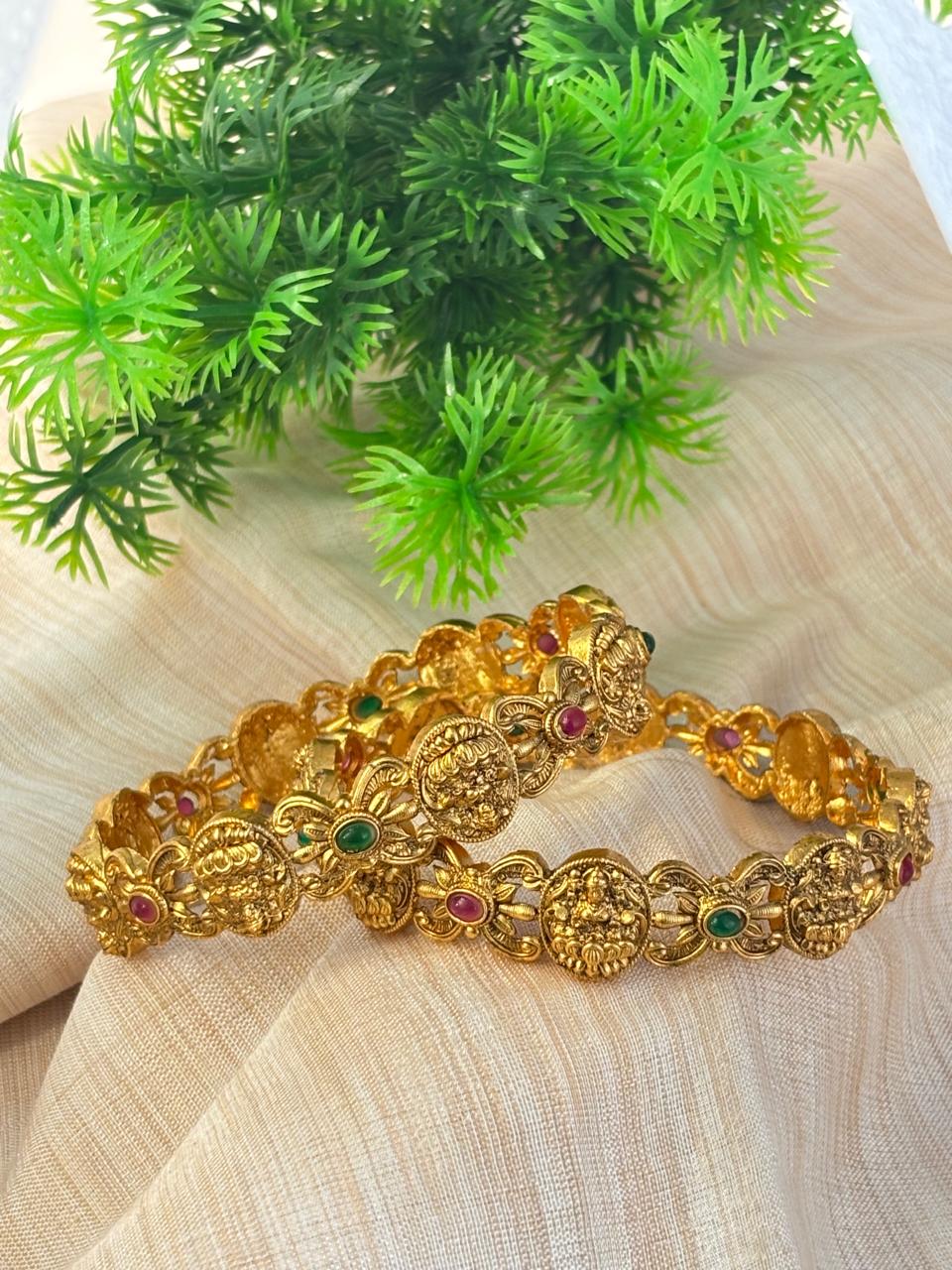 Lakshmi Coin Antique Bangles BNG007
