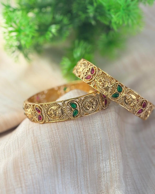 Antique Lakshmi Leaf Bangles (Set of 2 Bangles) BNG010