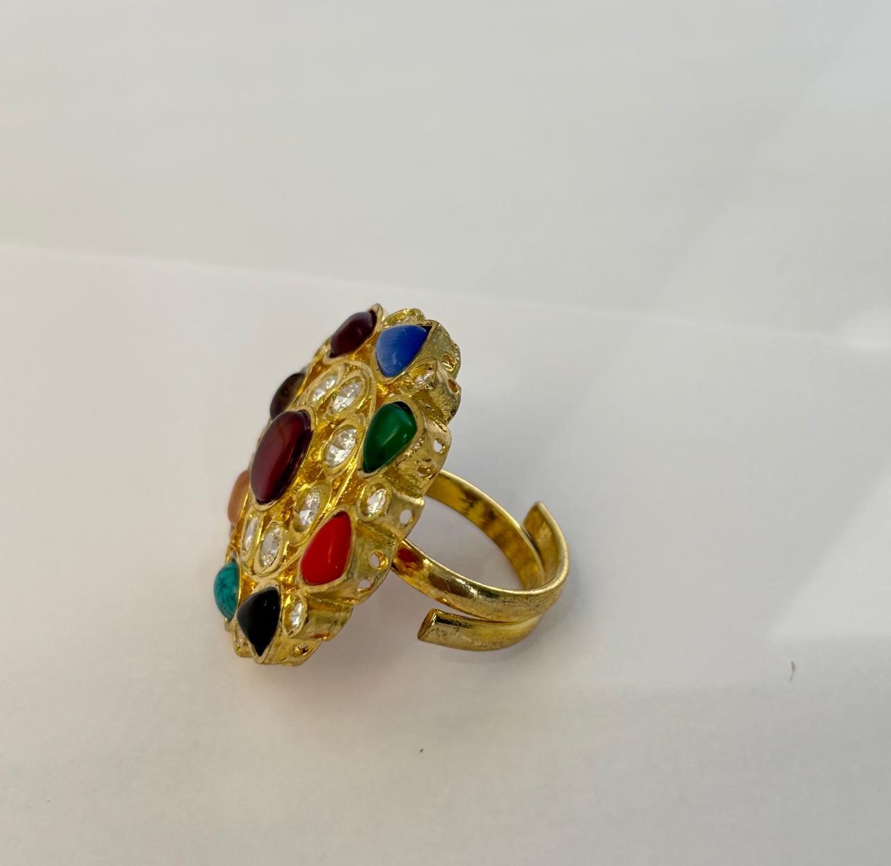 Premium Navaratna Ring with 18K Gold Plated RNG015