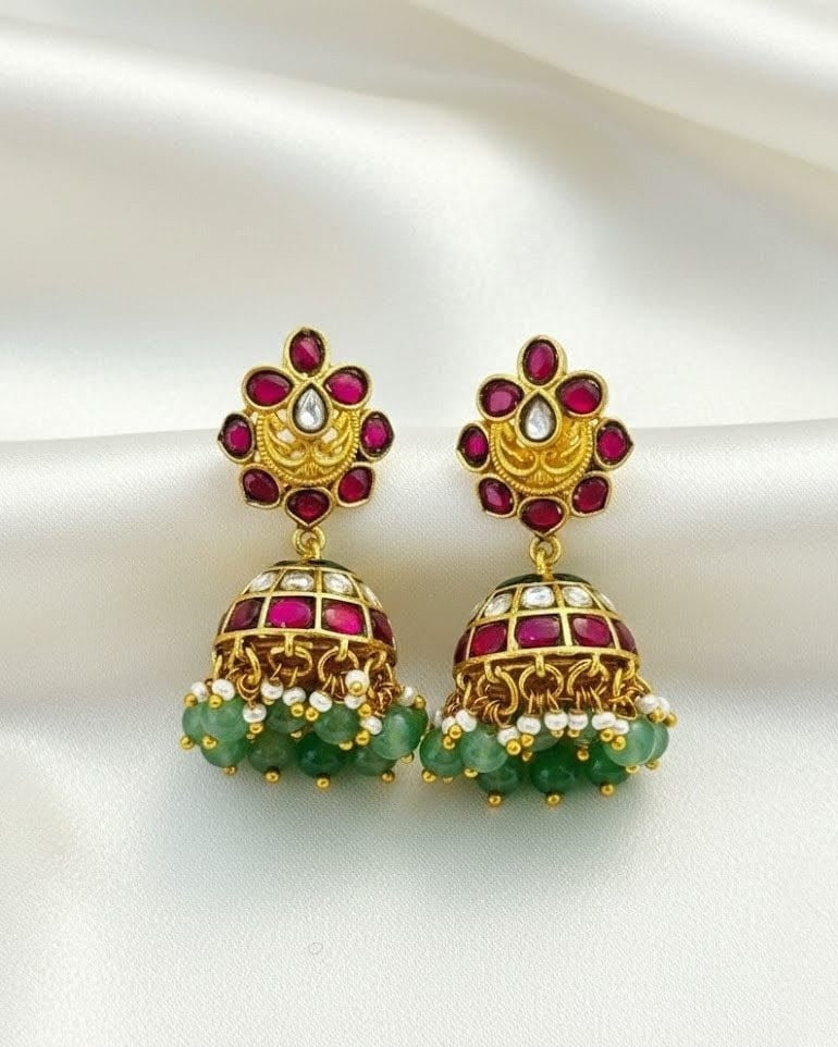 Semi Bridal Real Jadau Kundan Jhumkha JMK002