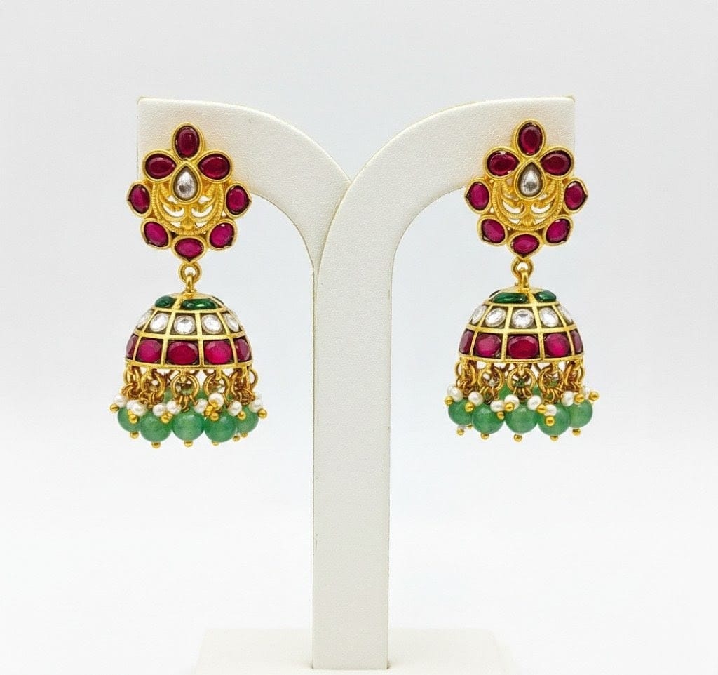 Semi Bridal Real Jadau Kundan Jhumkha JMK002